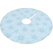 雪片，アイスブルー，氷のような雪片，雪 ブラッシュドポリエステルツリースカート (アングル)