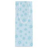 雪片，アイスブルー，氷のような雪片，雪 ワインギフトバッグ (正面)