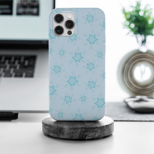 雪片，アイスブルー，氷のような雪片，雪 Case-Mate iPhoneケース