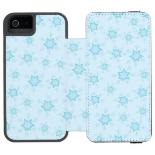 雪片，アイスブルー，氷のような雪片，雪 iPhone SE/5/5sウォレットケース