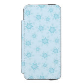 雪片，アイスブルー，氷のような雪片，雪 INCIPIO iPhoneウォレットケース (フォリオ 正面)