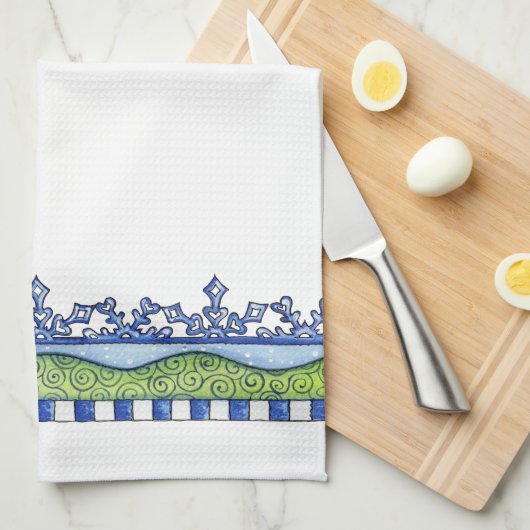 雪片 キッチンタオル (四つ折り)