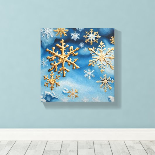 雪片 キャンバスプリント (インサイチュ (ウッドフロア))
