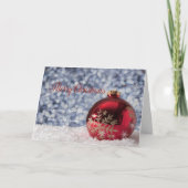 雪片、クリスマスボール会社の挨拶 シーズンカード (正面)