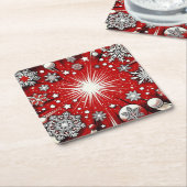 雪片 スクエアペーパーコースター (アングル)
