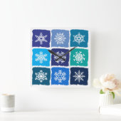 雪片 スクエア壁時計 (ホーム)