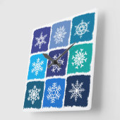 雪片 スクエア壁時計 (傾斜)