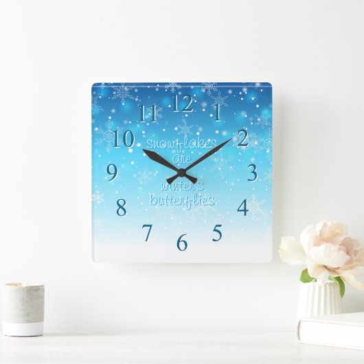 雪片 スクエア壁時計 (ホーム)