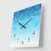 雪片 スクエア壁時計 (傾斜)