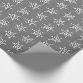 雪片、チャコールグレーの銀製の水晶 ラッピングペーパー (角)
