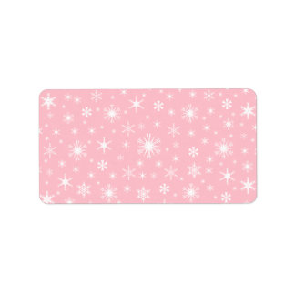 雪片 – ピンク色の白 ラベル