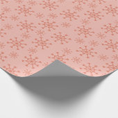 雪片 – ピンク ラッピングペーパー (角)