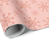 雪片 – ピンク ラッピングペーパー (ロールコーナー)