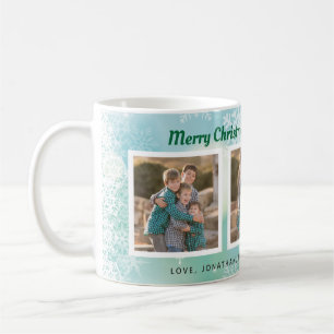 雪片  フォトクリスマス3枚 コーヒーマグカップ