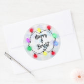 雪片「メリー&ブライト」ホリデークリスマス ラウンドシール (封筒)