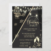 雪片，ライト，ガラス会社クリスマスパーティー 招待状 (正面)
