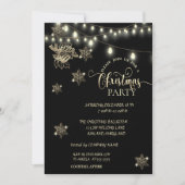 雪片、ライト、ベルカンパニークリスマスパーティー 招待状 (正面)