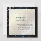 雪片、冬の結婚式の招待状 招待状 (裏面)