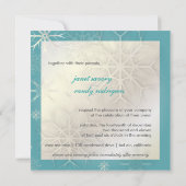 雪片、冬の結婚式の招待状 招待状 (裏面)