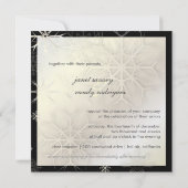 雪片、冬の結婚式招待状 招待状 (裏面)