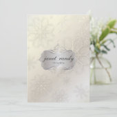 雪片、冬の結婚式招待状 招待状 (スタンド正面)