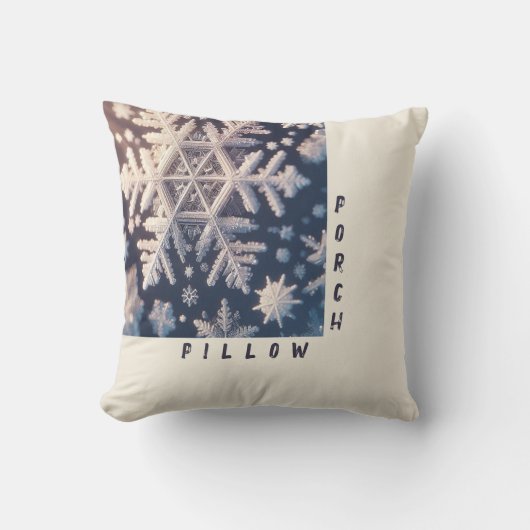 雪片/厚い結晶/レイ/ポーチ クッション (正面)