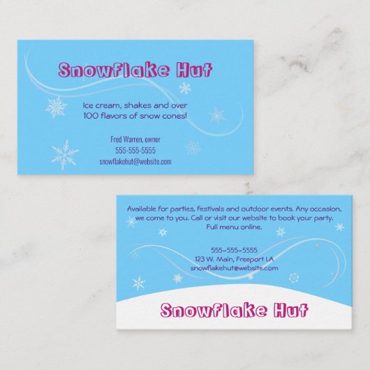 雪片 名刺 (正面/裏面)