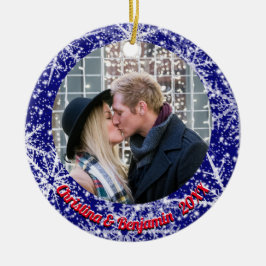 雪片，名前，年の#, 2枚の写真 セラミックオーナメント