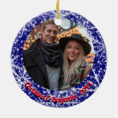 雪片，名前，年の#, 2枚の写真 セラミックオーナメント (裏面)