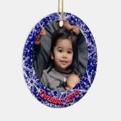 雪片，名前，年の#, 2枚の写真 セラミックオーナメント (右)