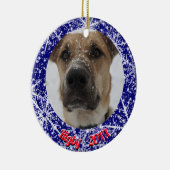 雪片，名前，年の#, 2枚の写真 セラミックオーナメント (右)