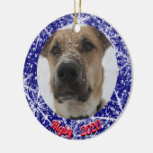 雪片，名前，年の#, 2枚の写真 セラミックオーナメント (左)