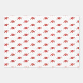 雪片、喜び、クリスマスボールパターン ラッピングペーパーシート (正面2)