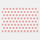 雪片、喜び、クリスマスボールパターン ラッピングペーパーシート (正面)