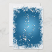 雪片，星，クリスマスボールブルークリスマス 招待状 (裏面)