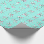 雪片、淡い色のな水の銀製の水晶 ラッピングペーパー (角)