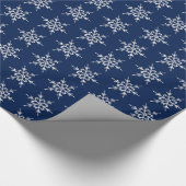 雪片、濃紺の銀製の水晶 ラッピングペーパー (角)