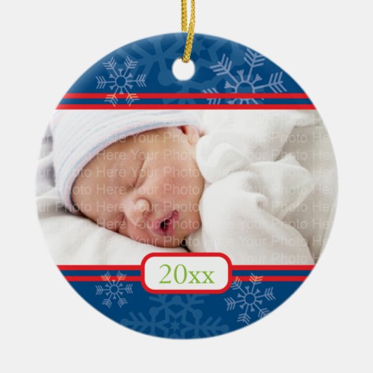 雪片: 濃紺 セラミックオーナメント (正面)