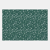 雪片 – 白オングリーン ラッピングペーパーシート (正面3)