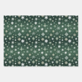 雪片 – 白オングリーン ラッピングペーパーシート (正面2)