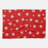 雪片（白） [クリスマスパターン] キッチンタオル (横)