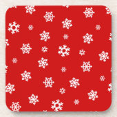 雪片（白） [クリスマスパターン] コースター (正面)
