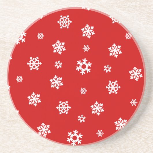 雪片（白） [クリスマスパターン] コースター (正面)