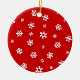 雪片（白） [クリスマスパターン] セラミックオーナメント