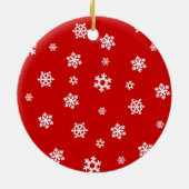 雪片（白） [クリスマスパターン] セラミックオーナメント (裏面)