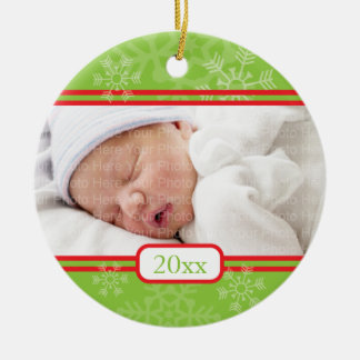 雪片: 緑 セラミックオーナメント