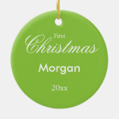 雪片: 緑 セラミックオーナメント (裏面)