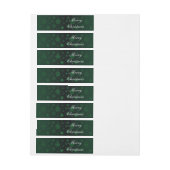 雪片-緑 ラップアラウンド宛名ラベル (シート)