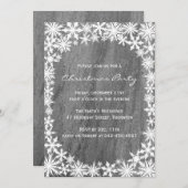 雪片&花崗岩クリスマスパーティの招待状 招待状 (正面/裏面)