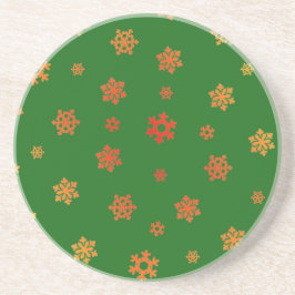 雪片(赤と金ゴールド) [クリスマスパターン] コースター